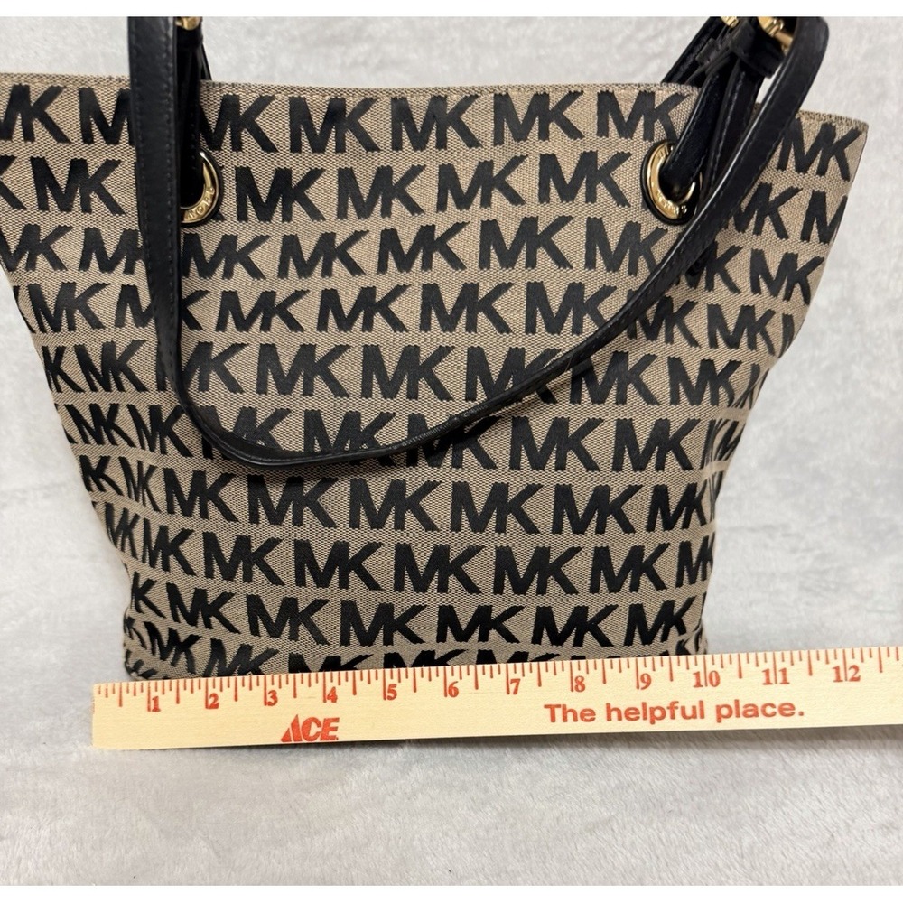 Michael Kors MK Tote Bag Purse Canvas Jacquard Print Logo Messenger Shoulder Bag - Picture 2 of 8